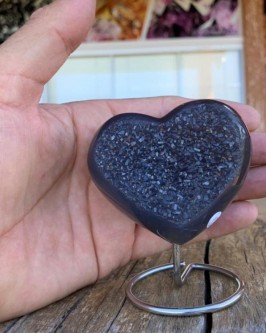*NOVIDADE* Coração de Drusa Negra *PEDRA RARÍSSIMA*  ( 0.230 Kg) - Foto 1