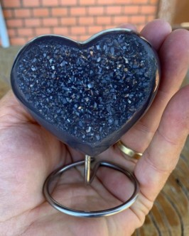 *NOVIDADE* Coração de Drusa Negra *PEDRA RARÍSSIMA*  ( 0.230 Kg) - Foto 3