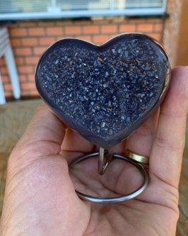 *NOVIDADE* Coração de Drusa Negra *PEDRA RARÍSSIMA*  ( 0.230 Kg) - Foto 4