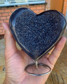 *NOVIDADE* Coração de Drusa Negra *PEDRA RARÍSSIMA* (0.586 Kg) - Foto 1