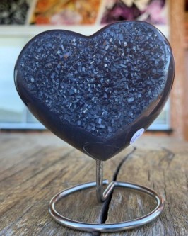 *NOVIDADE* Coração de Drusa Negra *PEDRA RARÍSSIMA* (0.586 Kg) - Foto 3