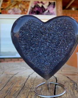 *NOVIDADE* Coração de Drusa Negra *PEDRA RARÍSSIMA* (0.586 Kg) - Foto 7